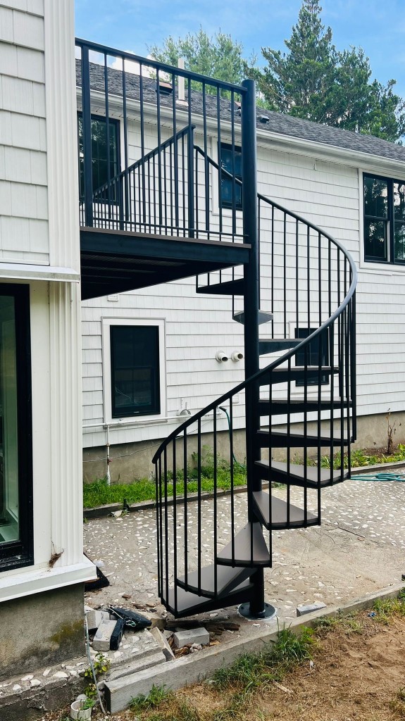 Exterior spiral staircase